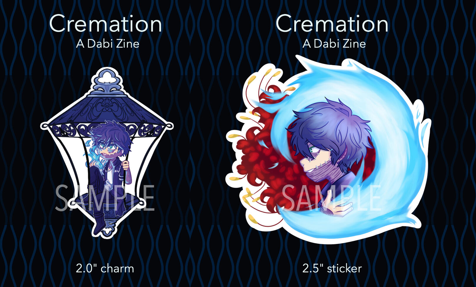 Cremation: A Dabi Zine | Acrylic Charm &amp; Sticker